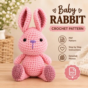 Virkmönster Paket: 6 Baby Amigurumi Gosedjur, PDF Nedladdning bild 2