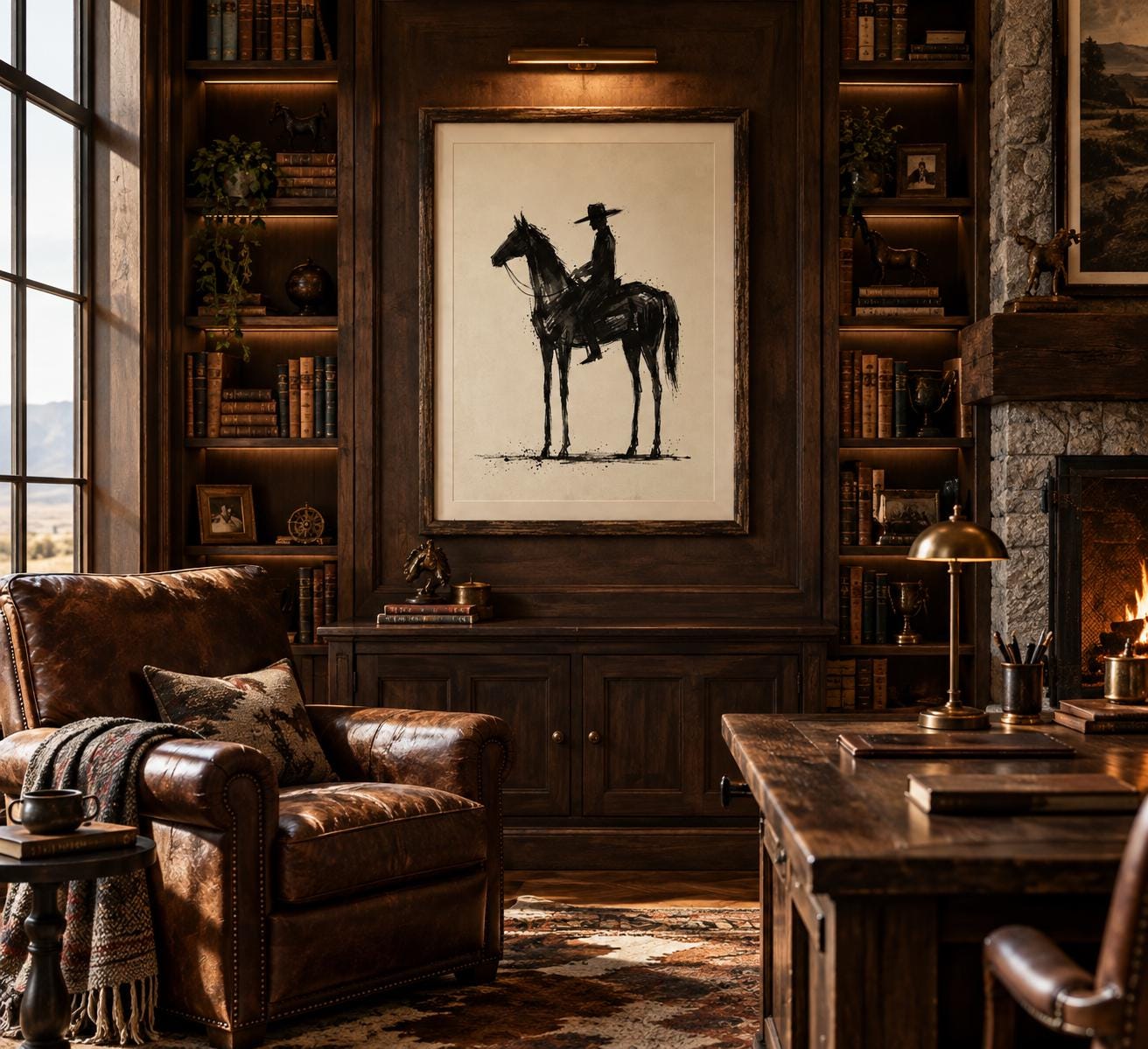 Horse Wall Art Print, Vintage Cowboy Horse Decor, Western Printable photo 5