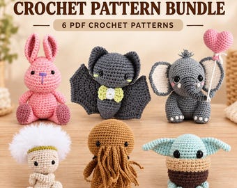 Crochet Pattern Bundle: 6 Baby Amigurumi Plushies, PDF Download