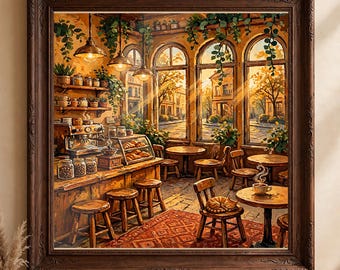 Coffee Bar Sign Print – Vintage Café Wall Art, Digital Download