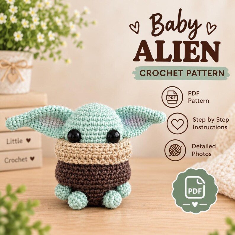 Virkmönster Paket: 6 Baby Amigurumi Gosedjur, PDF Nedladdning bild 7