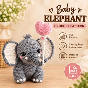 Virkmönster Paket: 6 Baby Amigurumi Gosedjur, PDF Nedladdning bild 4