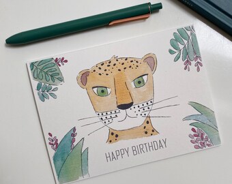 Leopard Happy Birthday Card