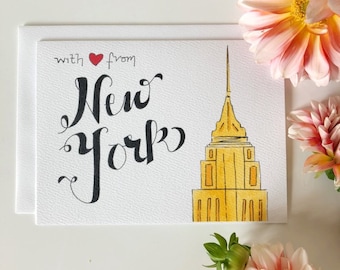 Tarjeta de felicitación de Nueva York - Empire State Building - 'Con amor desde Nueva York'