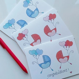 Twin Boys Card, Baby Twins Congratulations Greeting Card, Double Trouble image 2