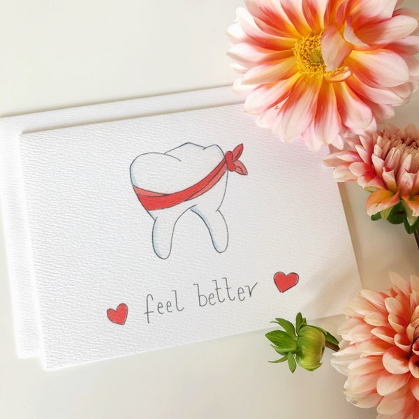 Feel Better Toothache, Get Well Soon Teeth, Toothaches Suck, Dentist Greeting Card