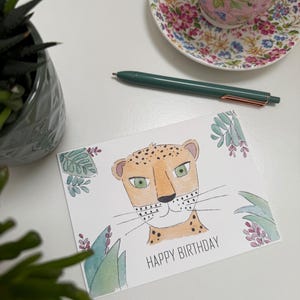 Leopard Happy Birthday Card