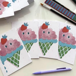 Cute Ice Cream Blank Card