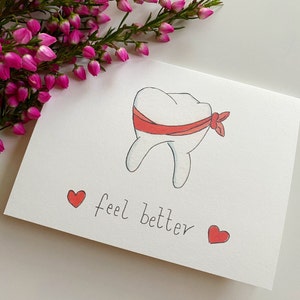 Feel Better Toothache, Get Well Soon Teeth, Toothaches Suck, Dentist Greeting Card image 2