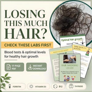 Hair loss Labs/Blood tests Guide | Decoding Root cause | Printable PDF | Digital ebook
