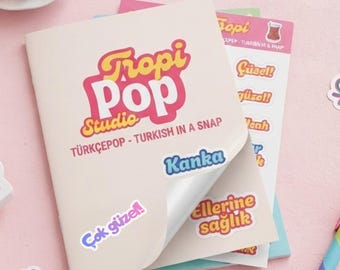 50 Turkish Phrase Stickers | Learn Turkish Sayings, Travel Essential (Digital Download)