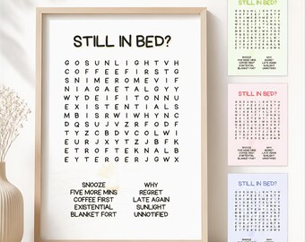 Word Search Art Print | Funny Bedroom Decor (Digital Download)