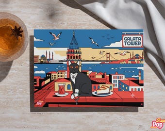 9 Printable Istanbul Postcard Set Digital Download Art Stationery Just Because Greeting Card