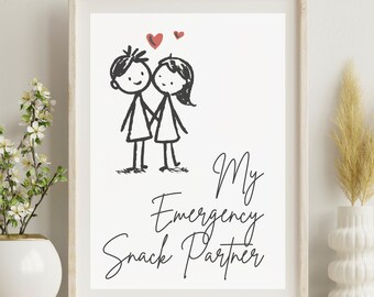 Doodle Wall Art, Set of 3 Illustrations, Romantic Couple Print, Framed Home Decor, Anniversary Gift, Wedding Gift, Modern Line Art