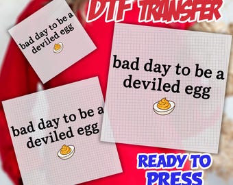 Bad Day to be a Deviled Egg Dtf: Thanksgiving Food Lover Dtf Gang Sheet, Funny Thanksgiving Ready To Ship, Thanksgiving Dinner Dtf Transfer