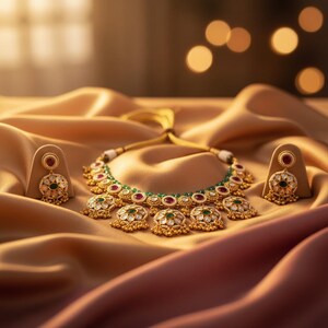 Conjunto de collar gargantilla Pachi Kundan Jhumki, joyería festiva de rubíes y esmeraldas, collar de boda indio