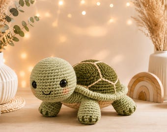 Virkat sköldpaddsmönster Amigurumi PDF-nedladdning Gosedjursplysch Enkelt Nybörjarvänligt