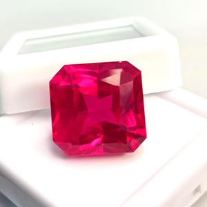 Roze robijn met Asscher-slijping, natuurlijk, 17-19 karaat, gecertificeerde edelsteen van topkwaliteit (AAA), losse steen van topkwaliteit voor het maken van sieraden, robijn AB1502