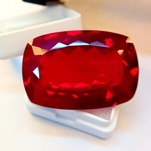 Taubenblut-Rubin, 100–102 ct, Kissenschliff, natürlich, zertifiziert, loser Edelstein, Sammler-Edelstein, Rubin für die Herstellung von feinem Schmuck, AB021