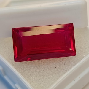 Fantastic Red Ruby Gemstone 12-14 Ct Mogok Baguette Cut Natural Rare Certified Jewelry Earing Making High Quality Ruby Best Sale Going on