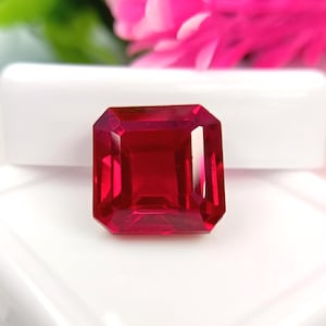 Mogok Real Red Ruby Asscher Cut Natural Certified Loose 8-10 Ct Gemstone Best for Jewelry & Rings Makings Gemstone KB838