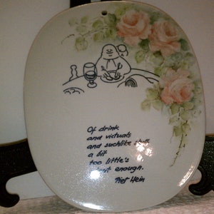 Antique Royal Copenhagen Piet Hein Danish Porcelain Hand Painted Wall Hanging 1948