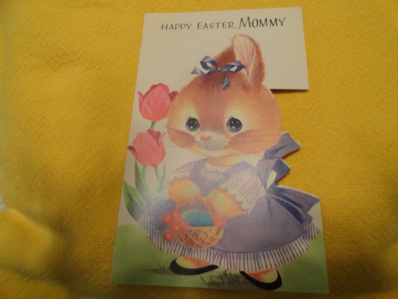 SHIPS FREE Vintage 1950s Unused Easter Greeting Cards to Mommy Set of THREE image 2