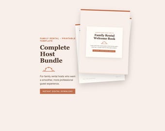 Paquete para anfitriones de alquileres familiares, libro de bienvenida, lista de verificación de limpieza, letreros y kit de inventario, plantillas imprimibles para alquileres vacacionales, estilo bohemio.
