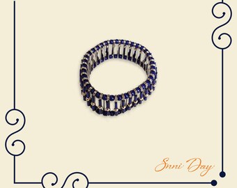 Pulsera de cuentas azules reales hechas a mano + caja de regalo hecha a mano gratis