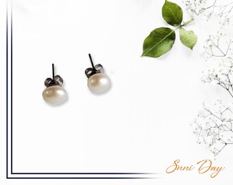 Pendientes de perlas de agua dulce