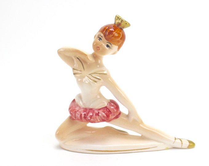Vintage Ballerina Figurine, Josef Originals Ballerina, 1950s Ballerina, Ballet Dancer, Lefton