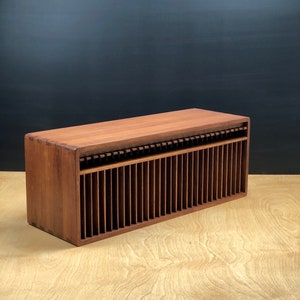 Vintage Mid Century Modern Teak CD Holder, Kalmar Designs, Media
