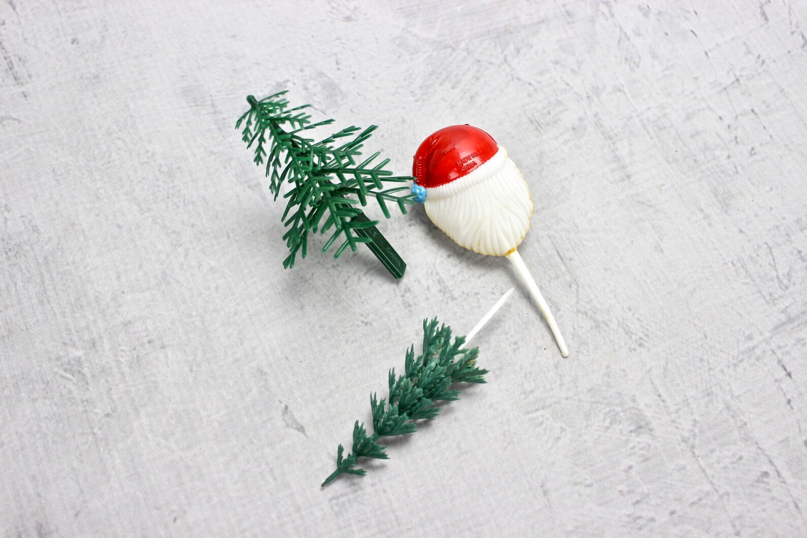 Vintage Plastic Christmas Cake Decorations Plastic Christmas  Etsy