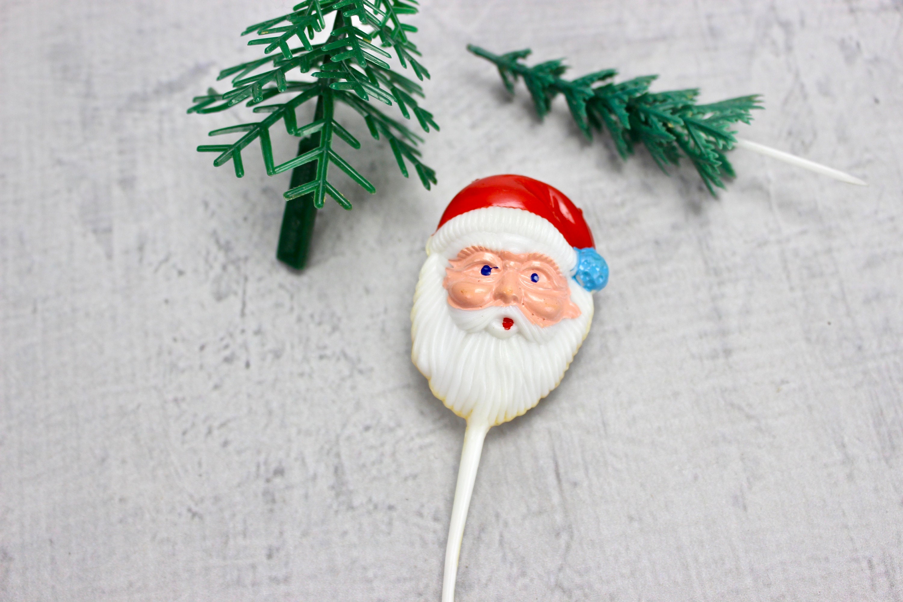Vintage Plastic Christmas Cake Decorations Plastic Christmas  Etsy