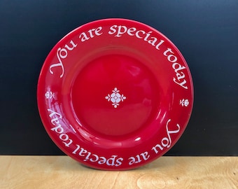 Vintage You are Special Today Plate The Original Red Plate Co, 1979, Celebration Plate, Birthday Plate, Great Family Tradition