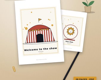 ADHS-Planer, Vintage-Zirkus-Kinderzimmer-Druckset | A4 + US Letter