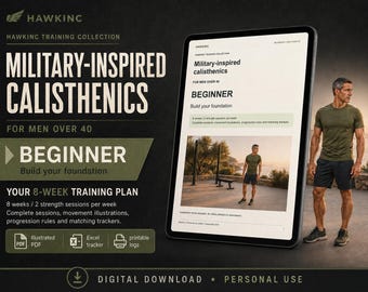 Military Calisthenics for Men Over 40 | 8-Week Bodyweight Workout Plan (Digital Download)
