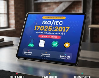ISO 17025-Dokumentationspaket nach Maß, individuelle Vorlagen für Qualitätshandbuch und Standardarbeitsanweisungen (SOPs), bearbeitbare Word- und Excel-Konformitätsdateien