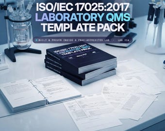 Vorlagenpaket zur Einhaltung von Vorschriften für Labore, Audit-Checkliste, Richtlinien- und SOP-Paket, ISO 17025-Qualitätshandbuch, 125 bearbeitbare Word- und PDF-Dateien
