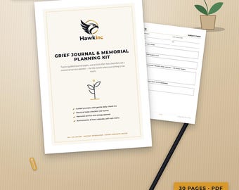 Trauertagebuch (PDF), 30 Seiten mit Gedenkplaner im A4- und US-Letter-Format.
