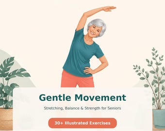 Chair Exercises for Seniors Printable PDF | 30+ Gentle Stretching Balance & Strength Workouts | Senior Fitness Guide Instant Download