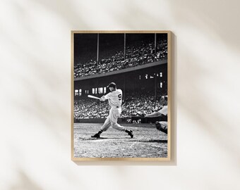 Vintage Baseball Wall Art, Black and White Baseball Photography, Classic Sports Print, Retro Stadium Poster, Baseball Decor