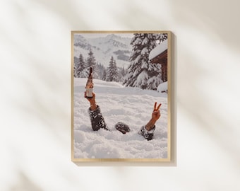 Après Ski Wall Art, Winter Mountain Print, Ski Lodge Decor, Snow Photography, Alpine Poster, Cozy Winter Digital Download