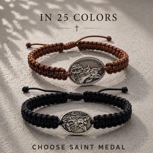 Armband med skyddsängel, St Michael, justerbart katolskt snöre