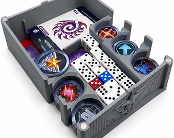 Token- und Kartenhalter für StarCraft TMG – 3D-gedruckter Organizer mit Magnetdeckel