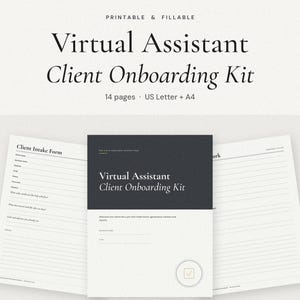 Onboarding-Kit für virtuelle Assistenten, ausfüllbare PDF-Formulare, Willkommenspaket (digitaler Download)