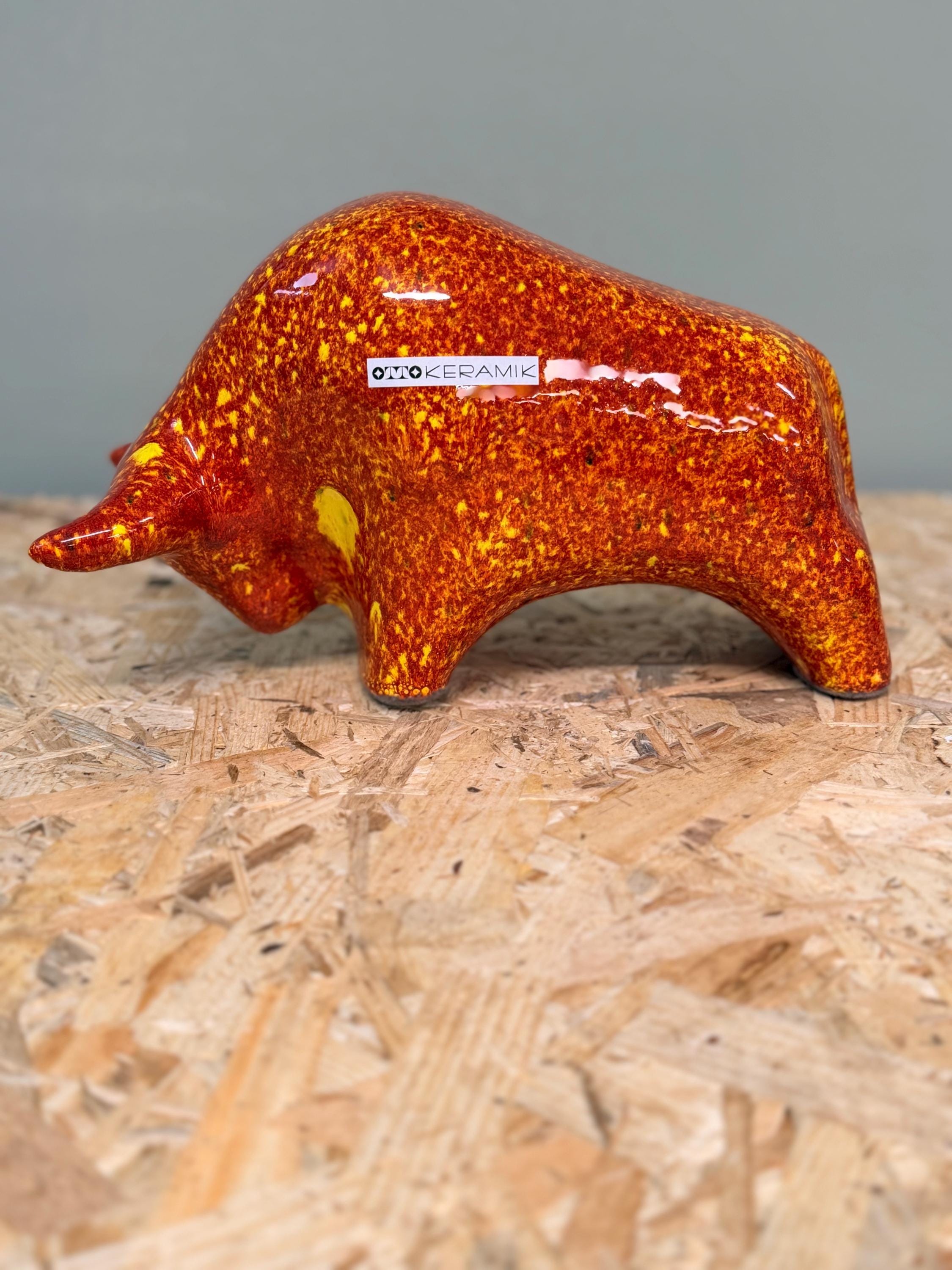 Retro Ceramic Red Bull - Etsy