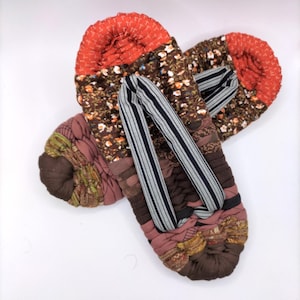 men&#39;s slippers, slippers women, 28.5cm, Flip Flops, Nuno Zori, Handmade, Kimono, Vintage fabric, Japanese gifts, inner shoes -317