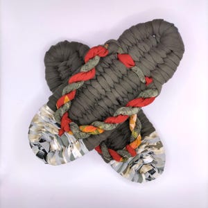 slippers women Flip Flops, 27cm, Nuno Zori, Handmade, Japanese Footwear, Kimono, Vintage fabric, barefoot sandals, inner shoes -292