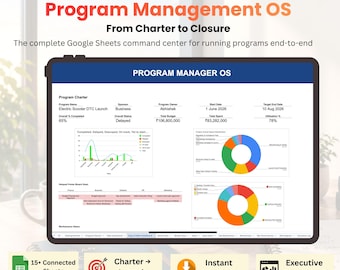 Program Management OS Google Sheets Template | Project Tracker, Gantt, Budget (Digital Download)